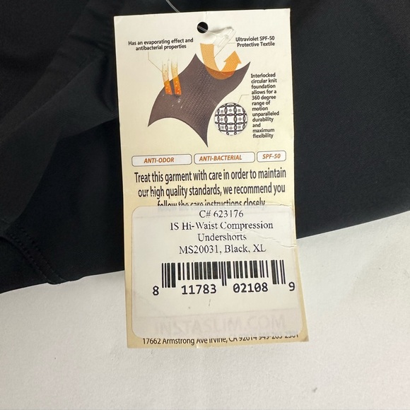 Instaslim Compression Hi-Waist Undershorts Black Slimming Short Mens Insta Slim - Picture 8 of 8